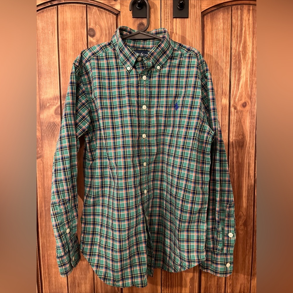 Polo Ralph Lauren button down shirt Boys Plaid Check Size M